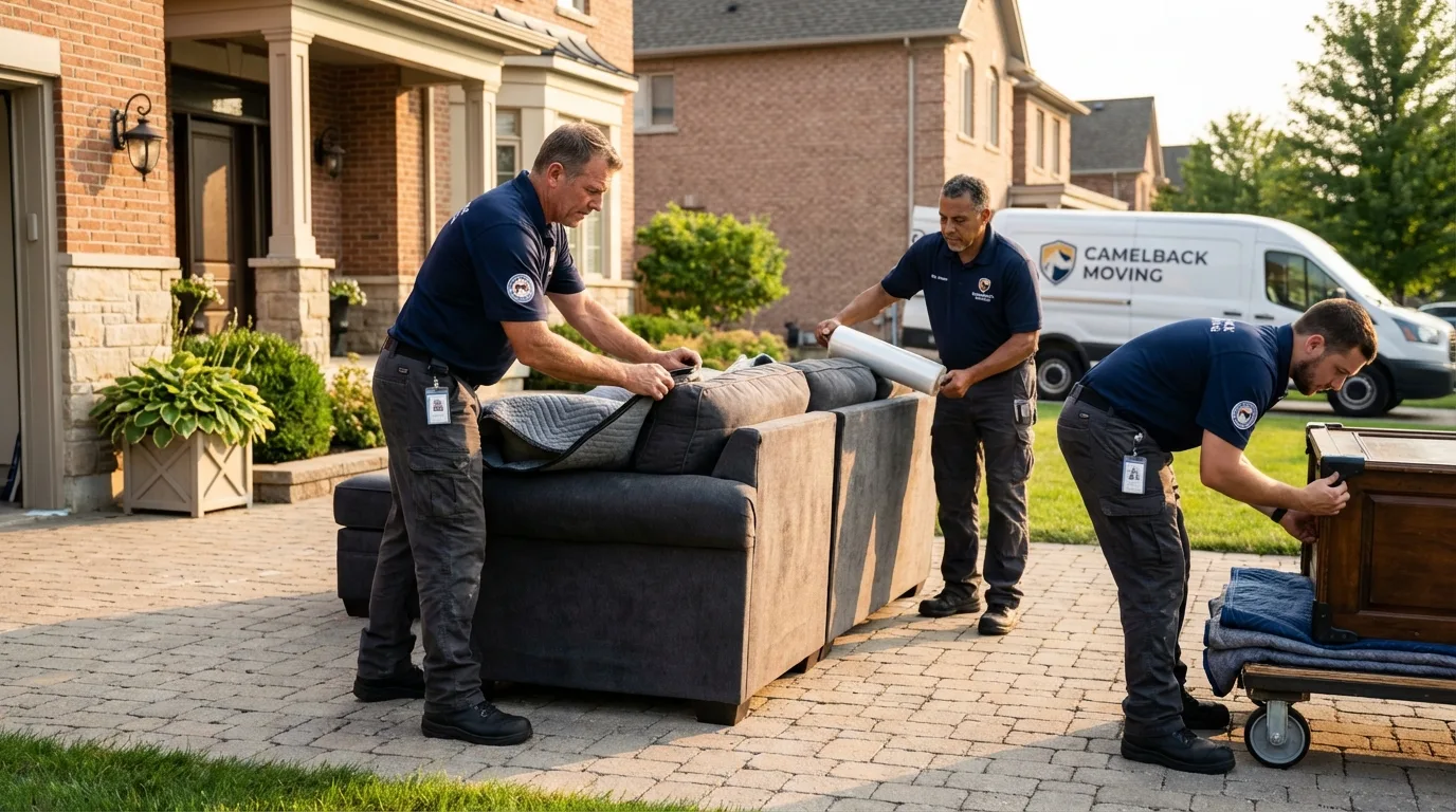 Large estate moving crew wrapping furniture in Trinity, NC